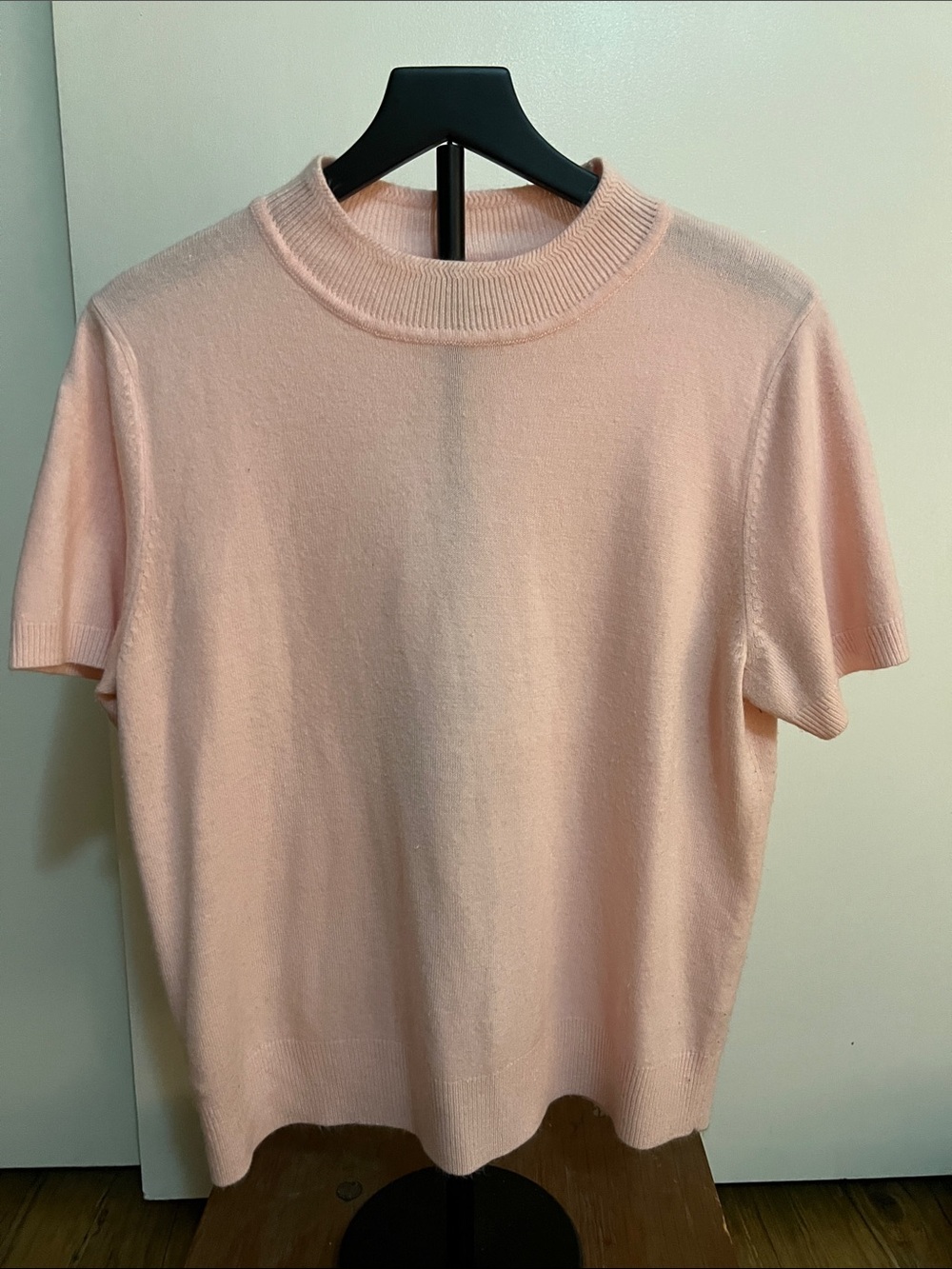 Sag Harbor Short-Sleeve Knit Top in Blush Pink